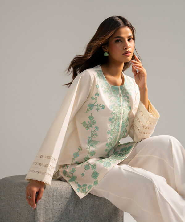Embroidered Poplin Shirt