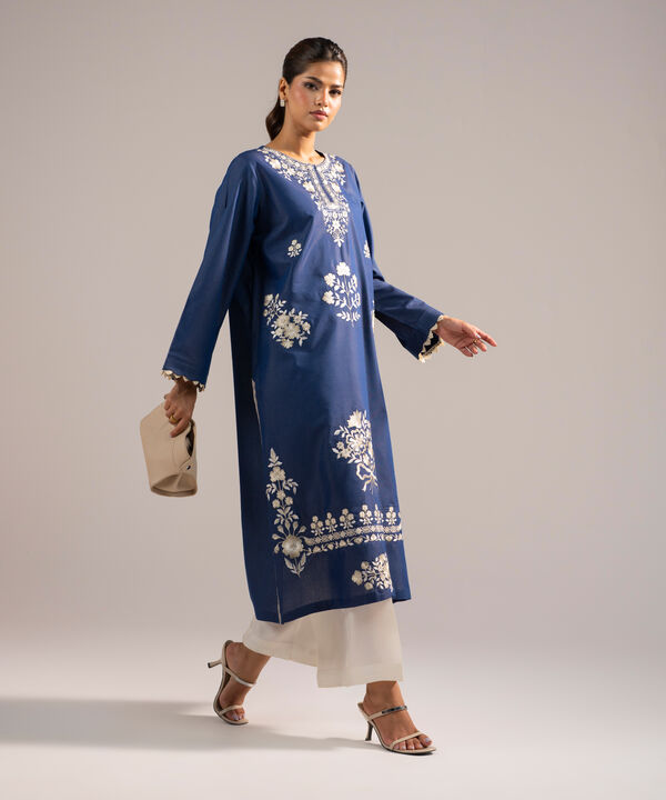 Embroidered Zari Lawn Shirt