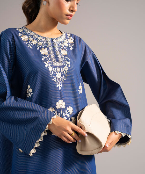 Embroidered Zari Lawn Shirt