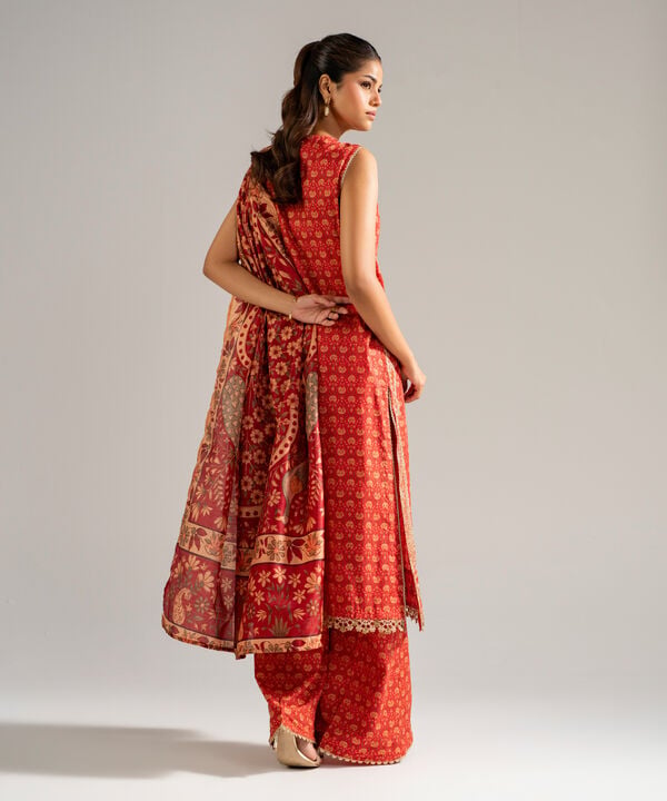 3 Piece - Embroidered Dobby Suit
