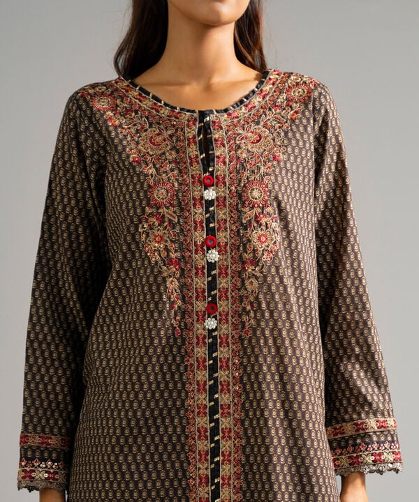 3 Piece - Embroidered Dobby Suit