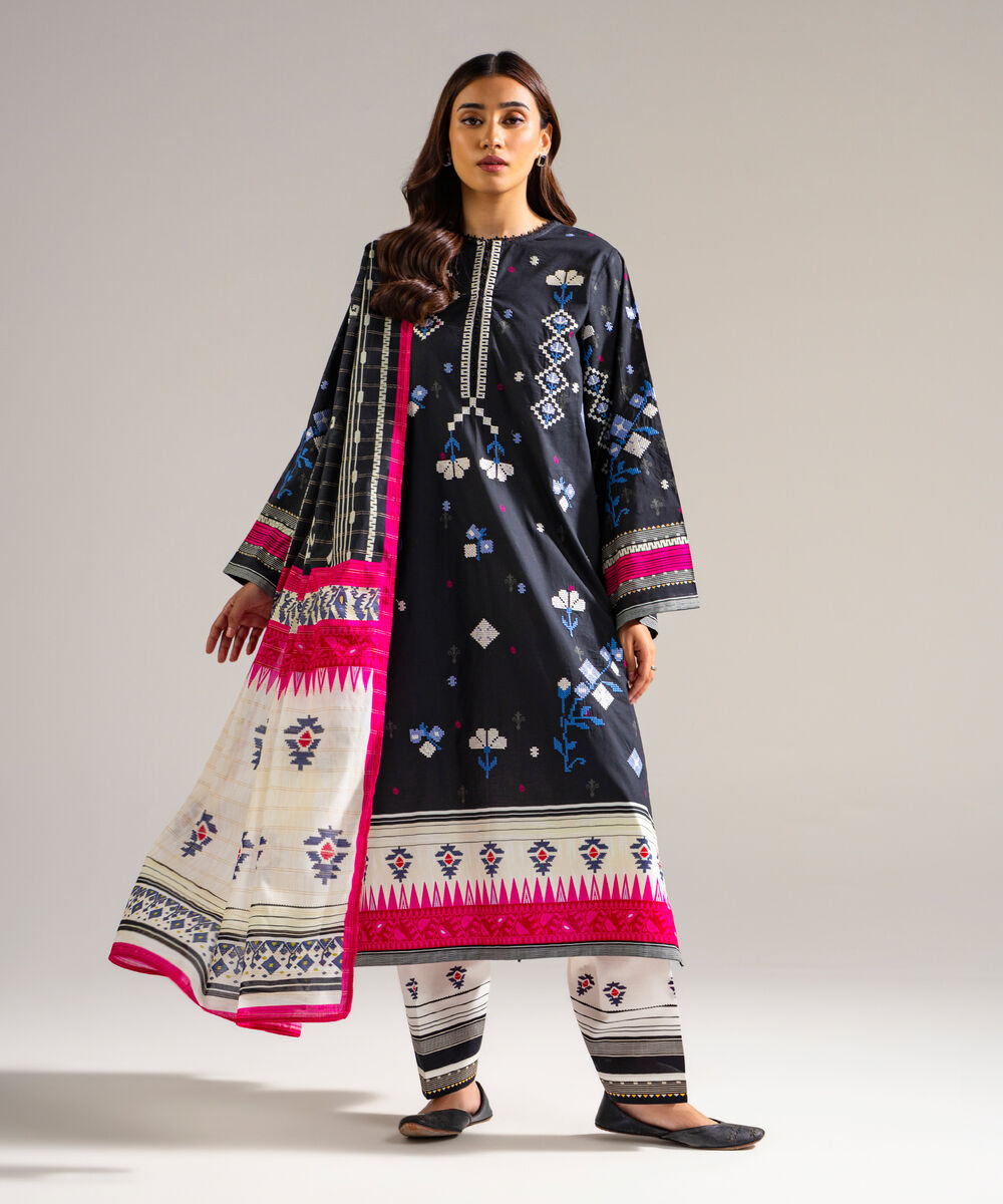 Printed Zari Cotton Dupatta