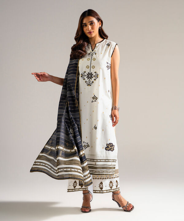 Printed Zari Cotton Dupatta