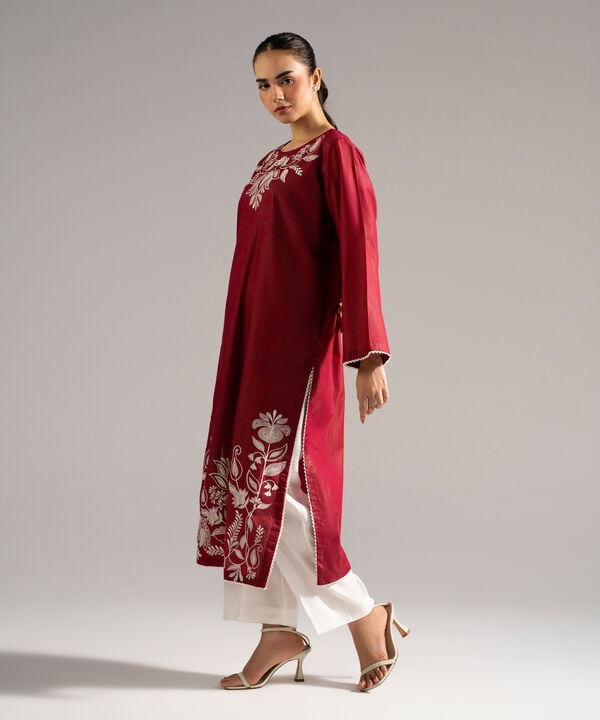 Embroidered Zari Lawn Shirt