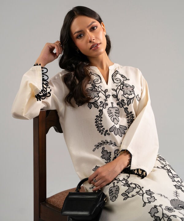 Embroidered Zari Lawn Shirt