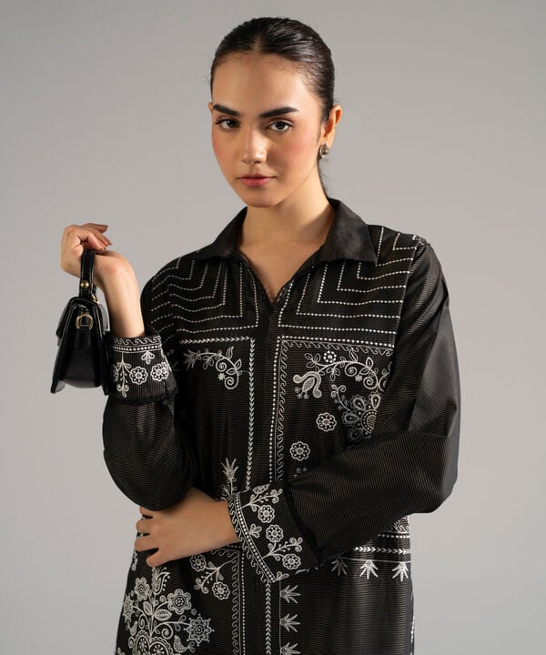 Embroidered Zari Lawn Shirt