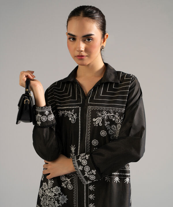 Embroidered Zari Lawn Shirt