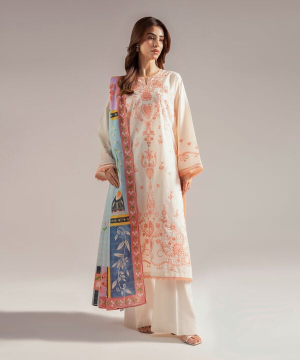Printed Zari Lawn Dupatta