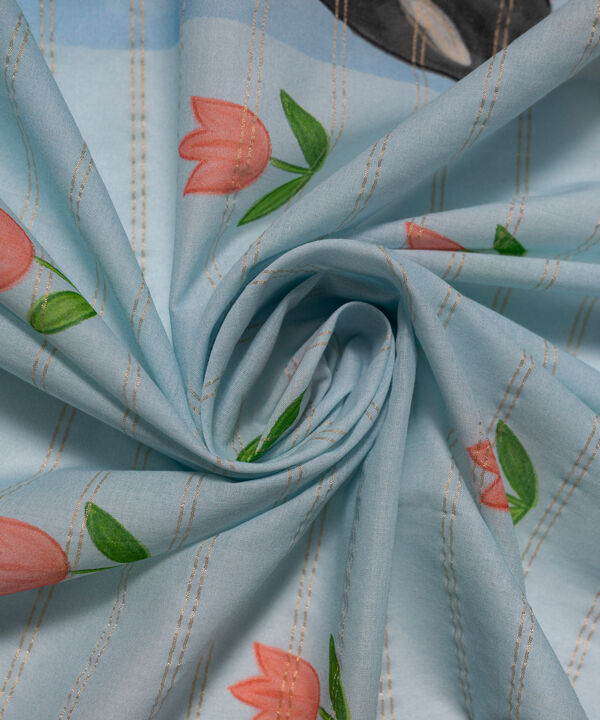 Printed Zari Lawn Dupatta