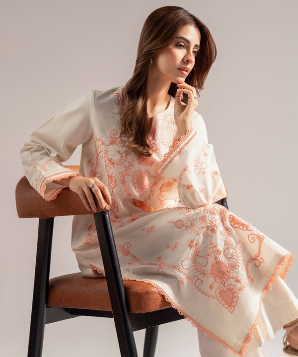 Embroidered Zari Lawn Shirt