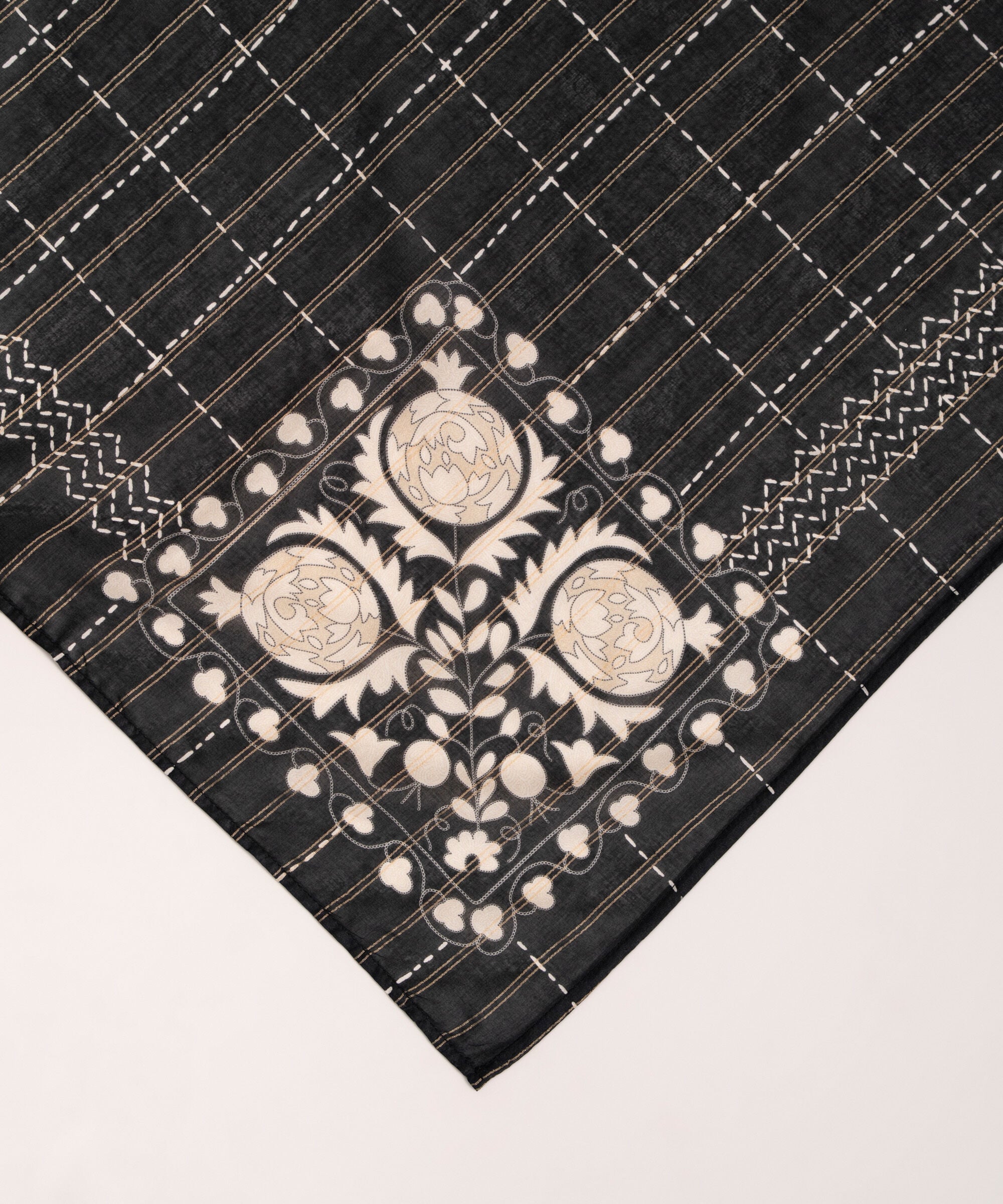 Printed Zari Lawn Dupatta
