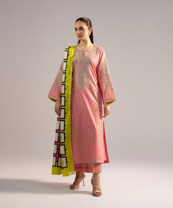 Printed Zari Lawn Dupatta