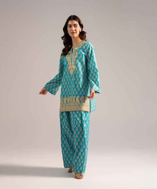 Embroidered Zari Lawn Shirt