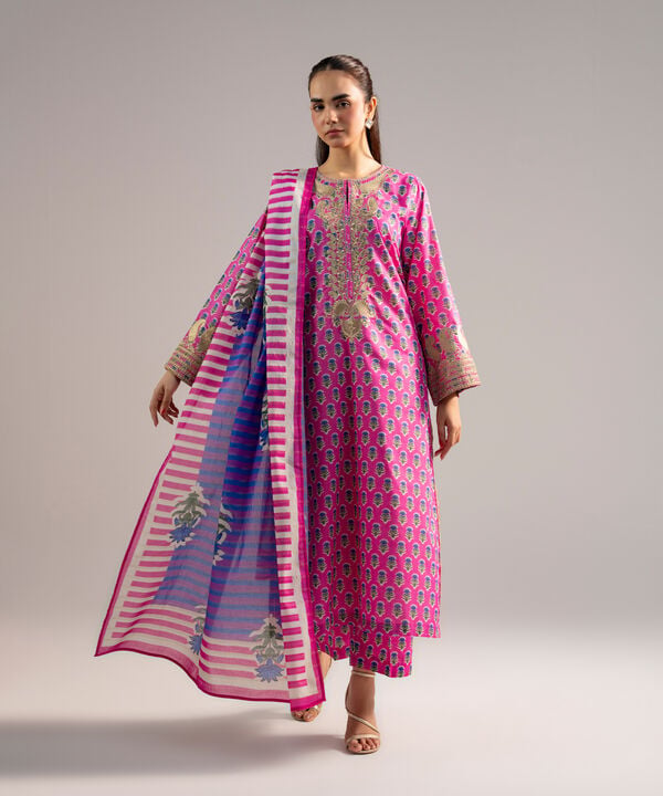 Printed Zari Lawn Dupatta