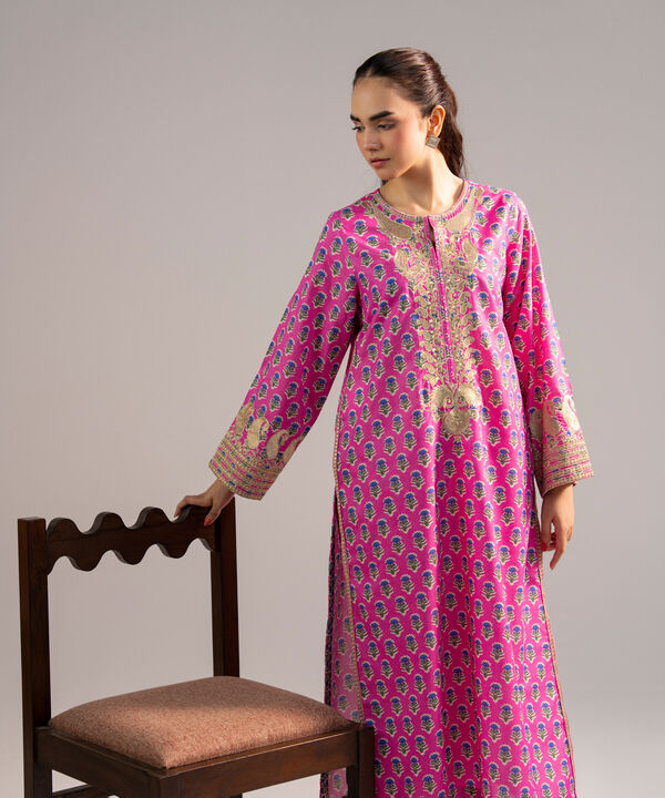 Embroidered Zari Lawn Shirt