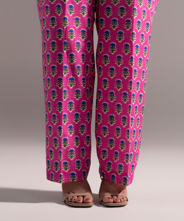 Printed Cambric Straight Pants
