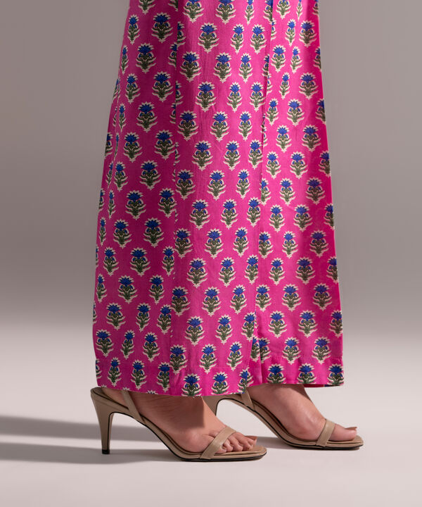 Printed Cambric Straight Pants