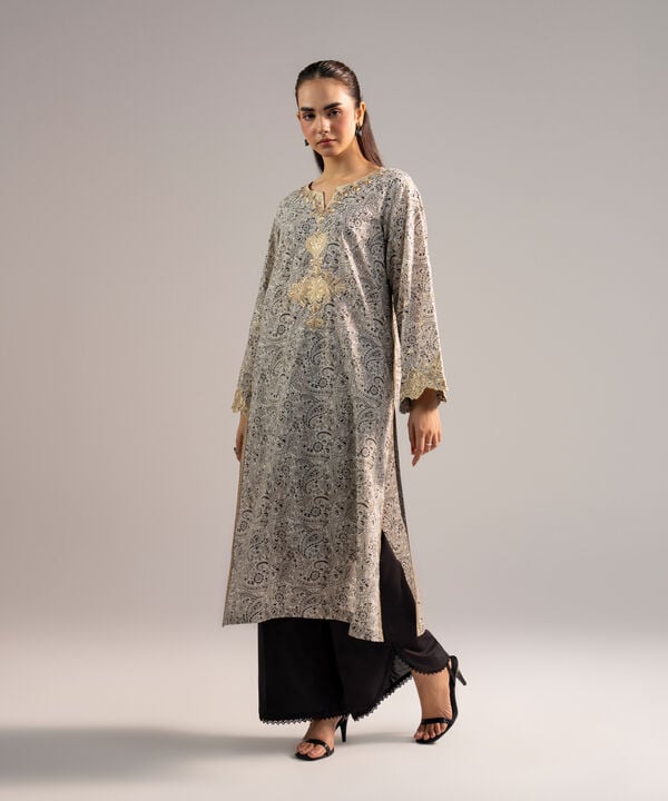 Embroidered Zari Lawn Shirt