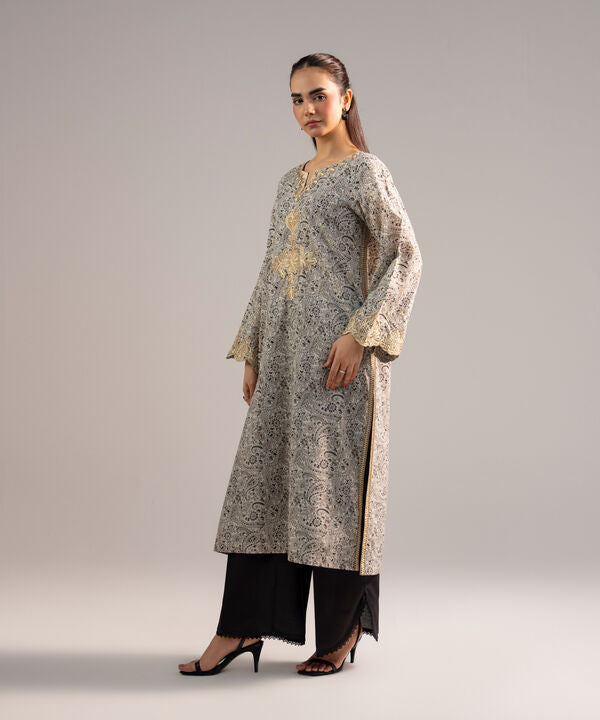 Embroidered Zari Lawn Shirt