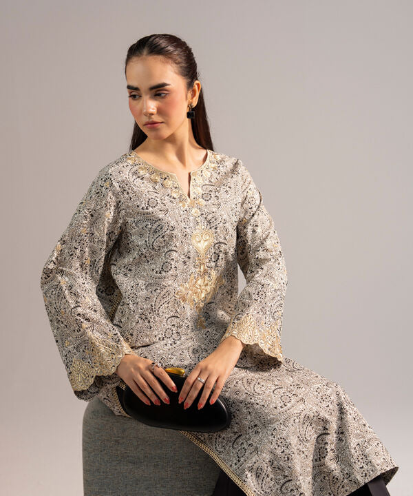Embroidered Zari Lawn Shirt