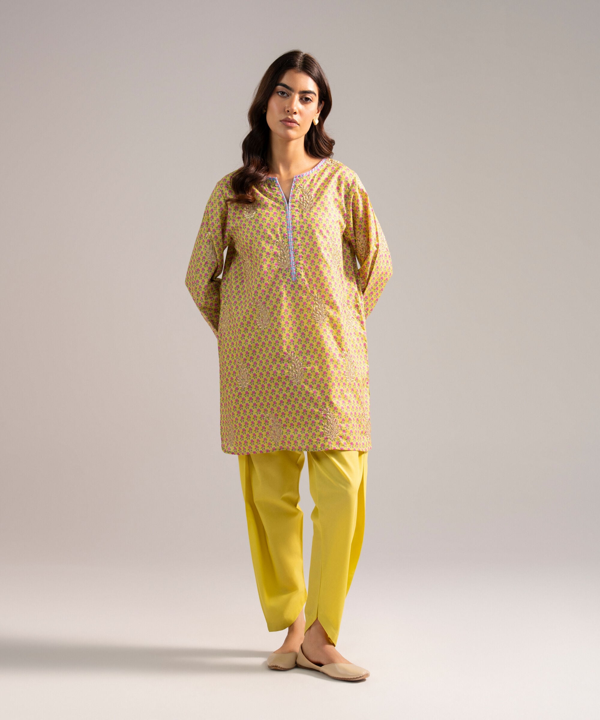 Embroidered Zari Lawn Shirt
