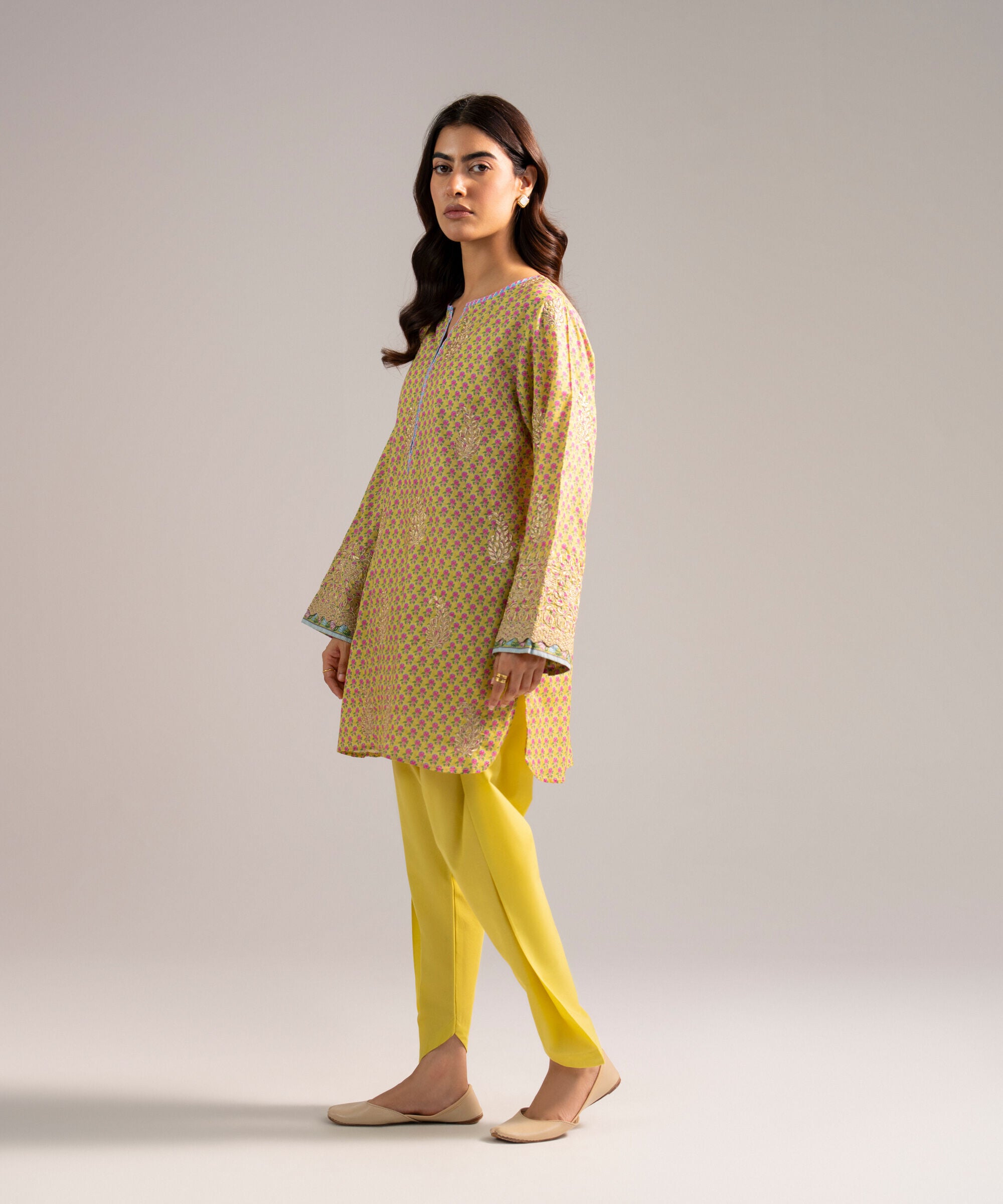 Embroidered Zari Lawn Shirt