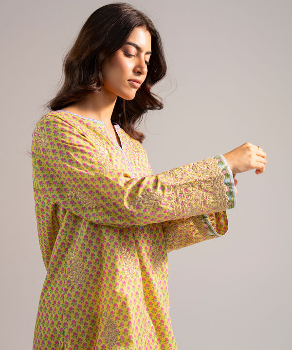 Embroidered Zari Lawn Shirt