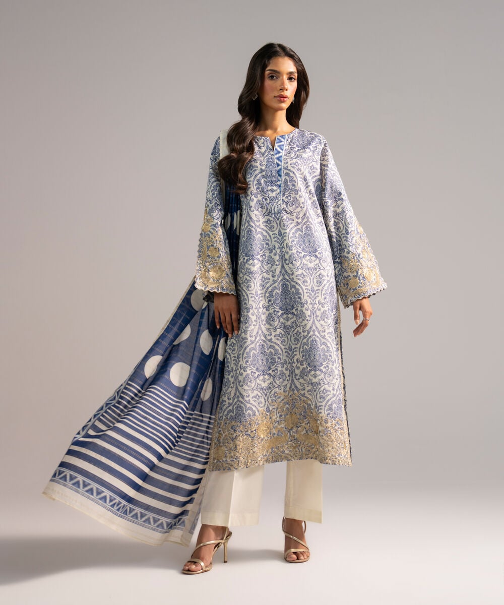 Printed Zari Cotton Dupatta