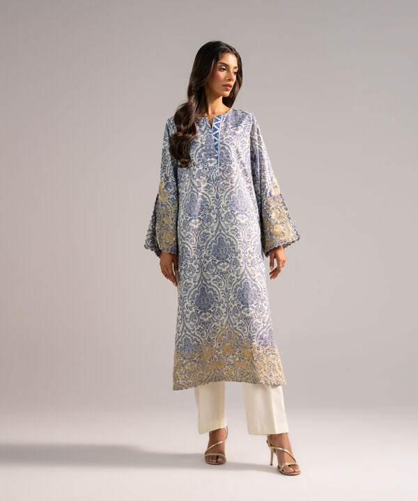 Embroidered Zari Lawn Shirt