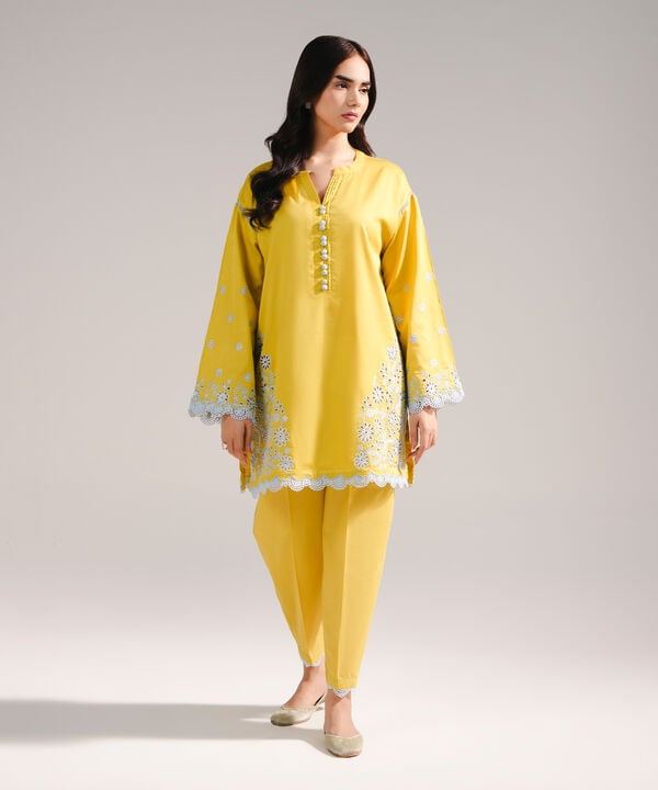 Embroidered Cotton Satin Shirt