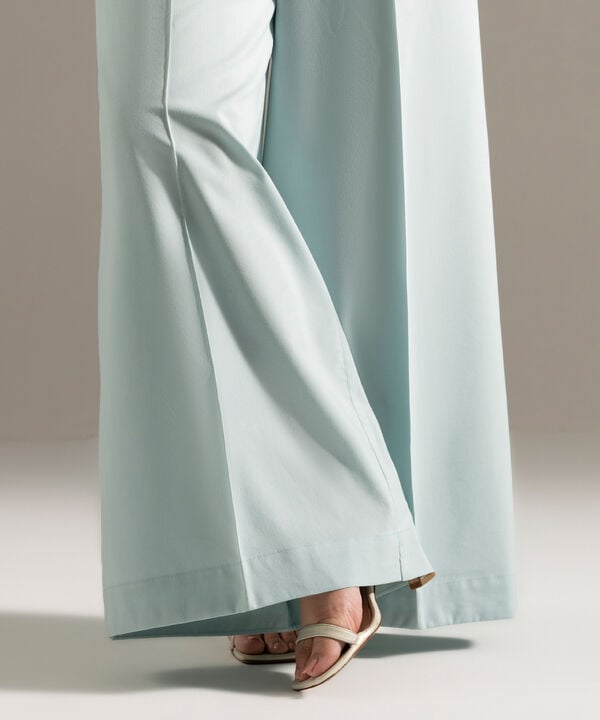 Solid Cotton Viscose Flared Pants