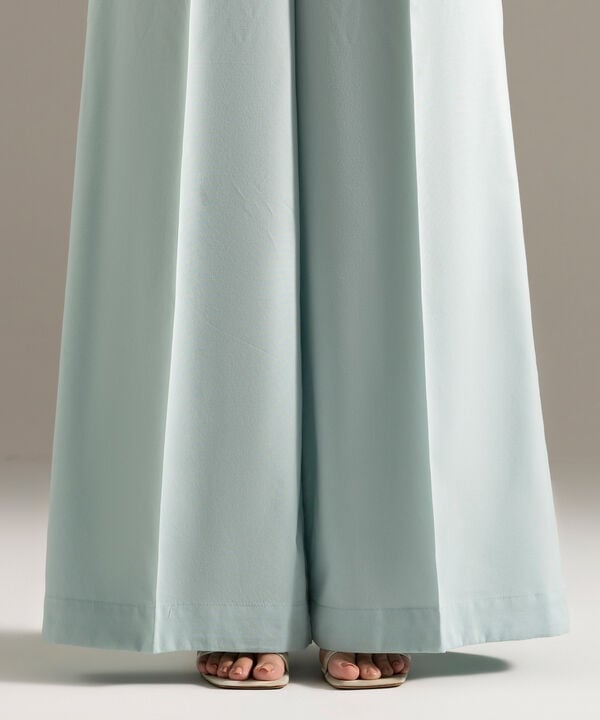 Solid Cotton Viscose Flared Pants