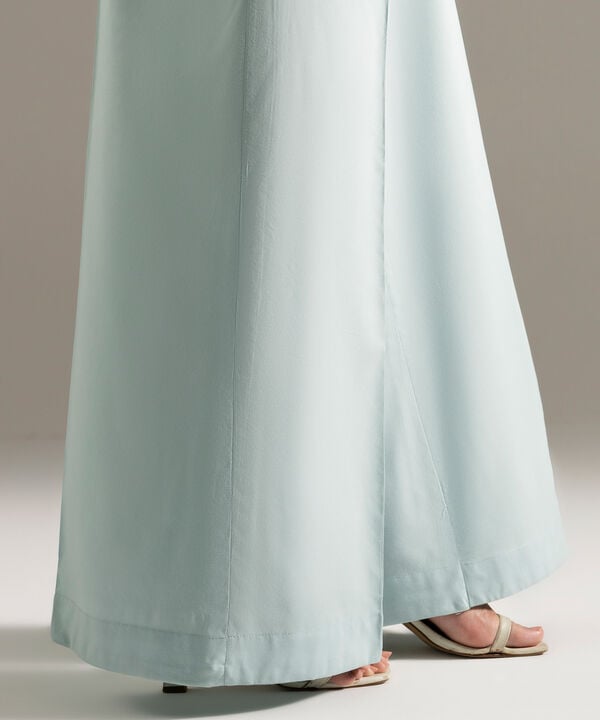 Solid Cotton Viscose Flared Pants