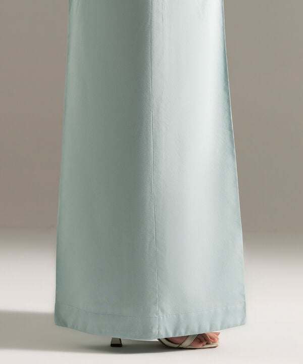 Solid Cotton Viscose Flared Pants