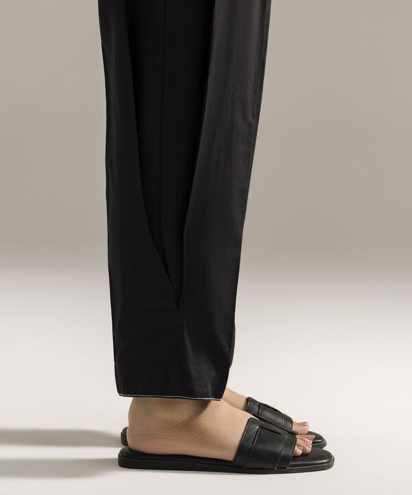 Solid Cambric Straight Pants