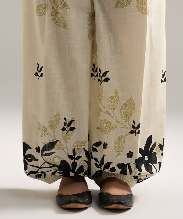 Printed Crosshatch Balloon Pants