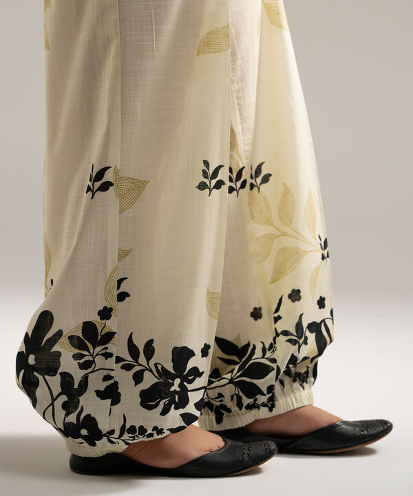 Printed Crosshatch Balloon Pants
