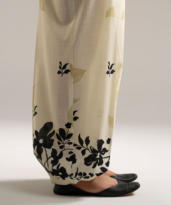 Printed Crosshatch Balloon Pants