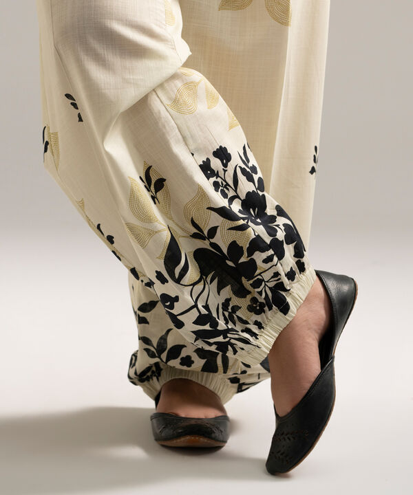 Printed Crosshatch Balloon Pants