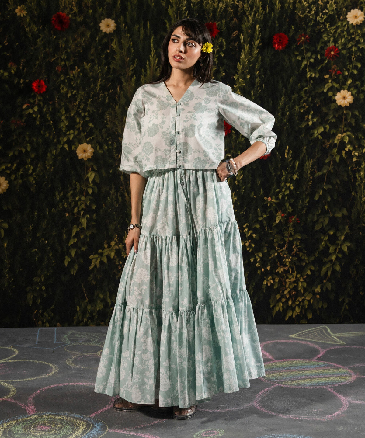 Printed Poplin Skirt PRW26CTV103T