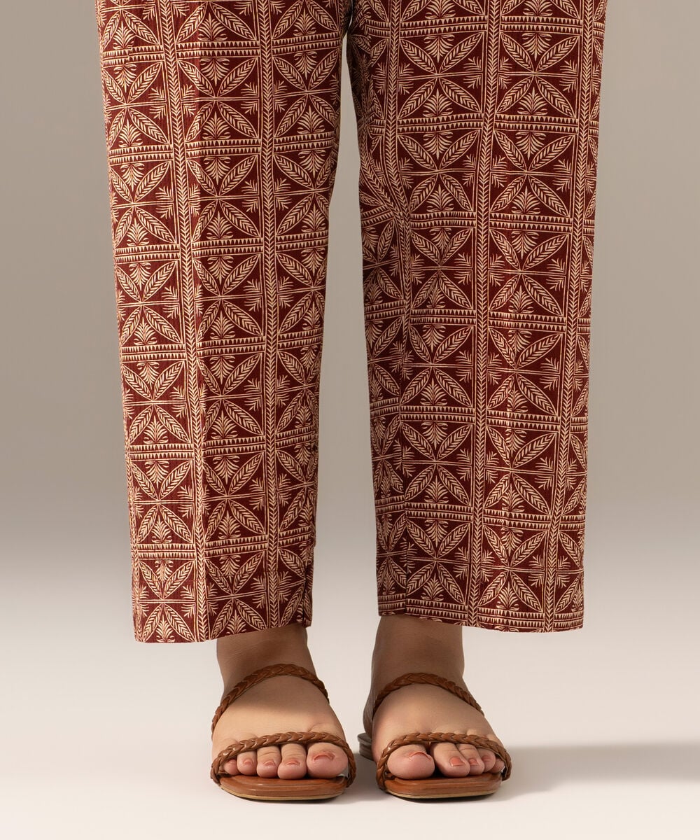 Printed Seersucker Straight Pants PRW26CTV706T