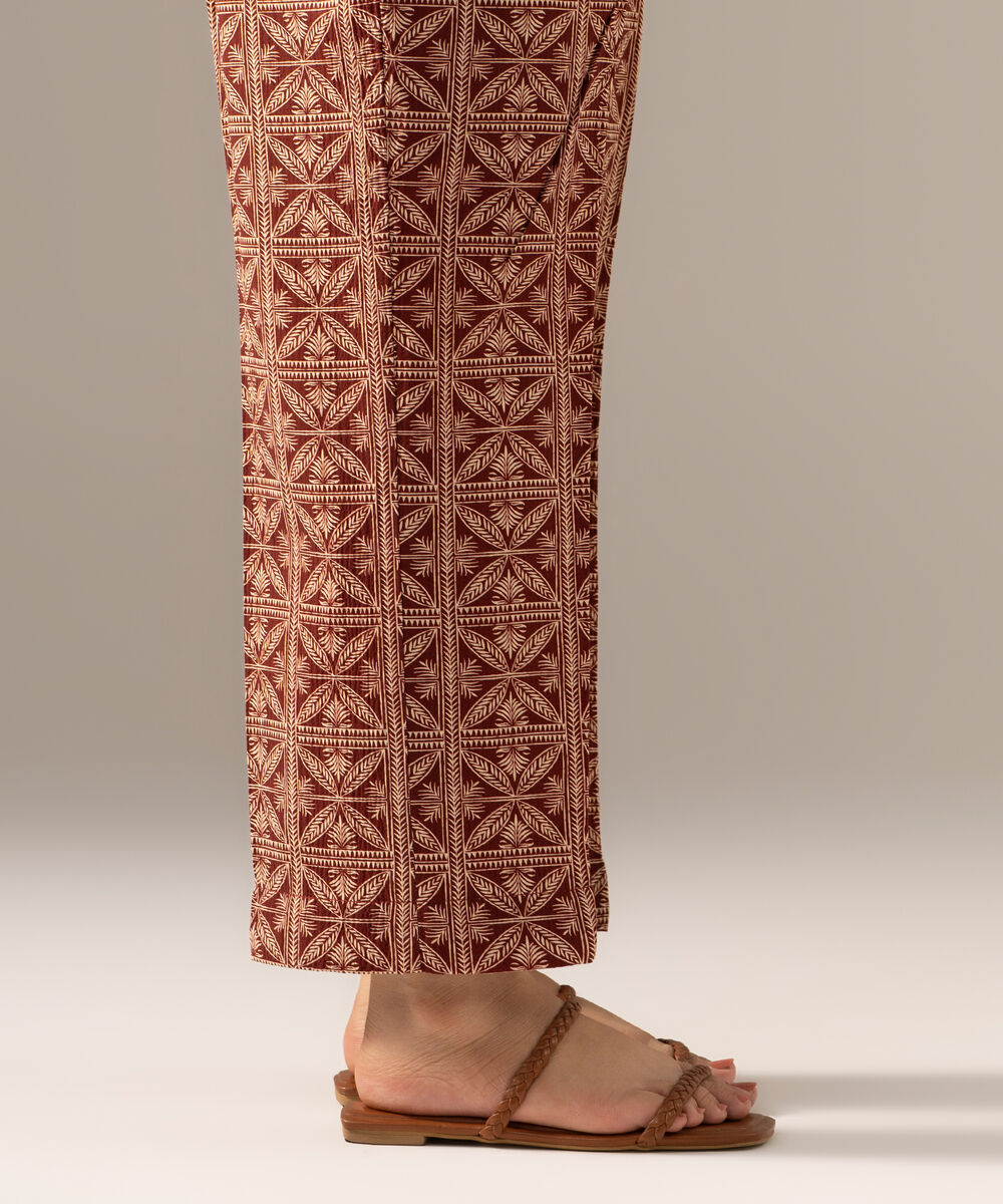 Printed Seersucker Straight Pants PRW26CTV706T