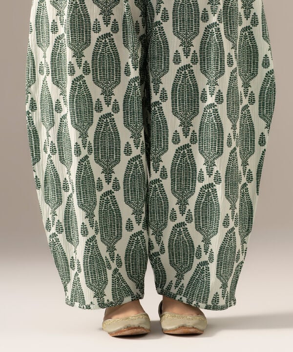 Printed Seersucker Farshi Shalwar