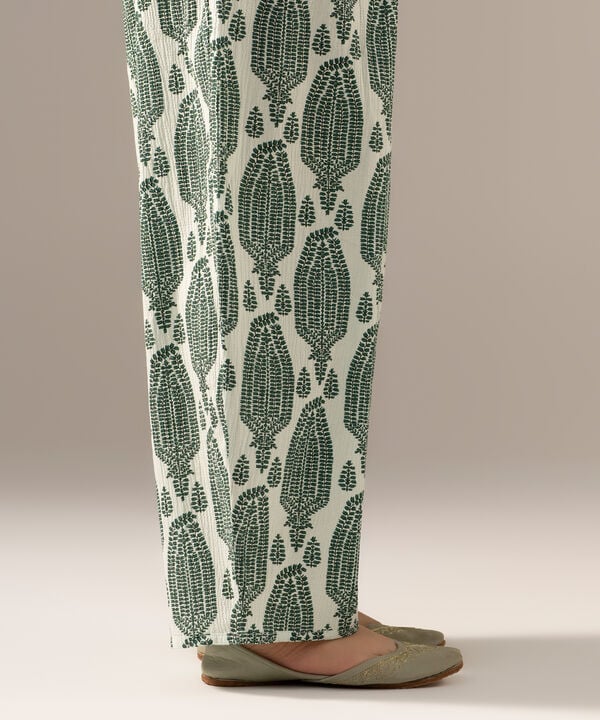 Printed Seersucker Farshi Shalwar