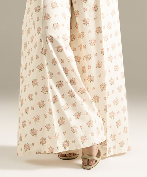 Printed Cambric Flared Pants