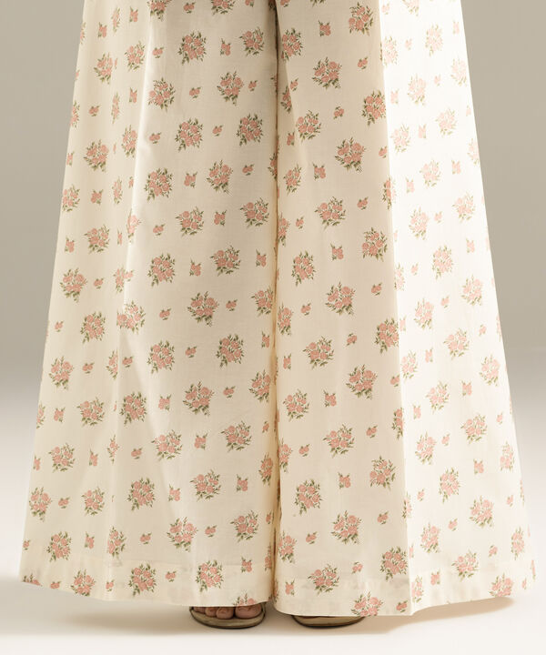 Printed Cambric Flared Pants