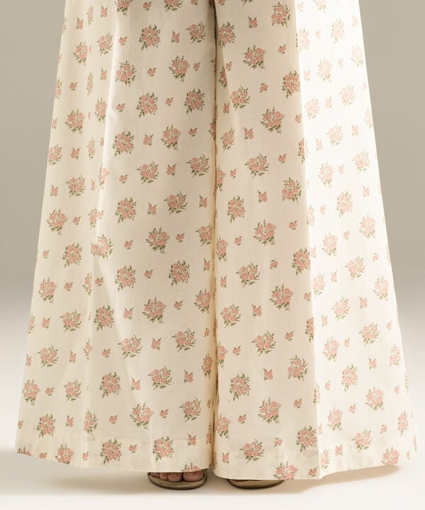 Printed Cambric Flared Pants