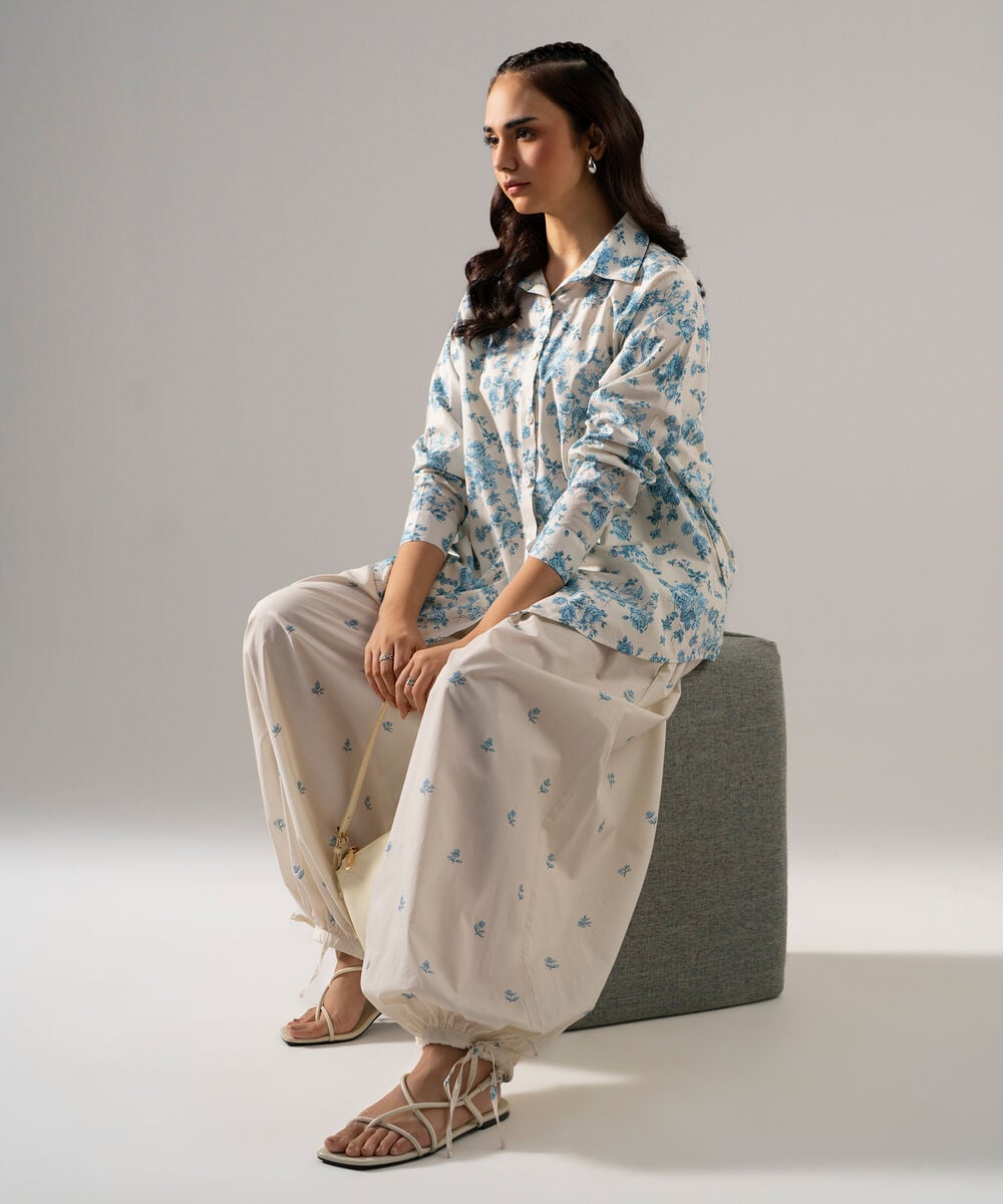 Printed Poplin Top PRW26CV106SB