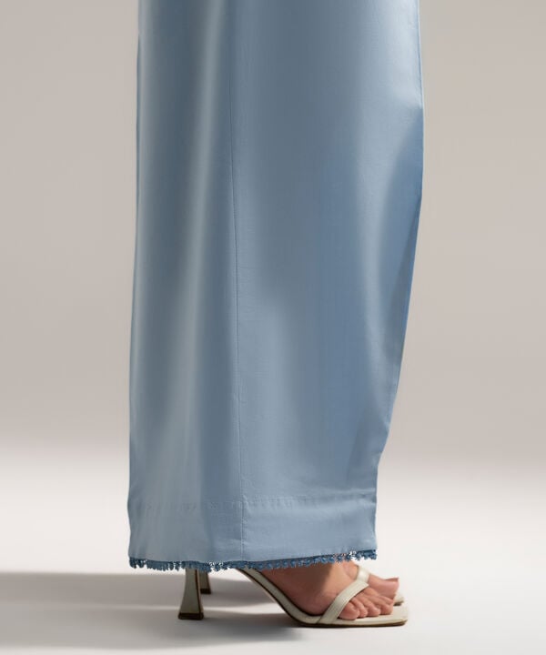 Solid Cambric Flared Pants