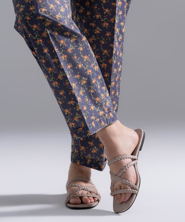 Printed Cambric Straight Pants